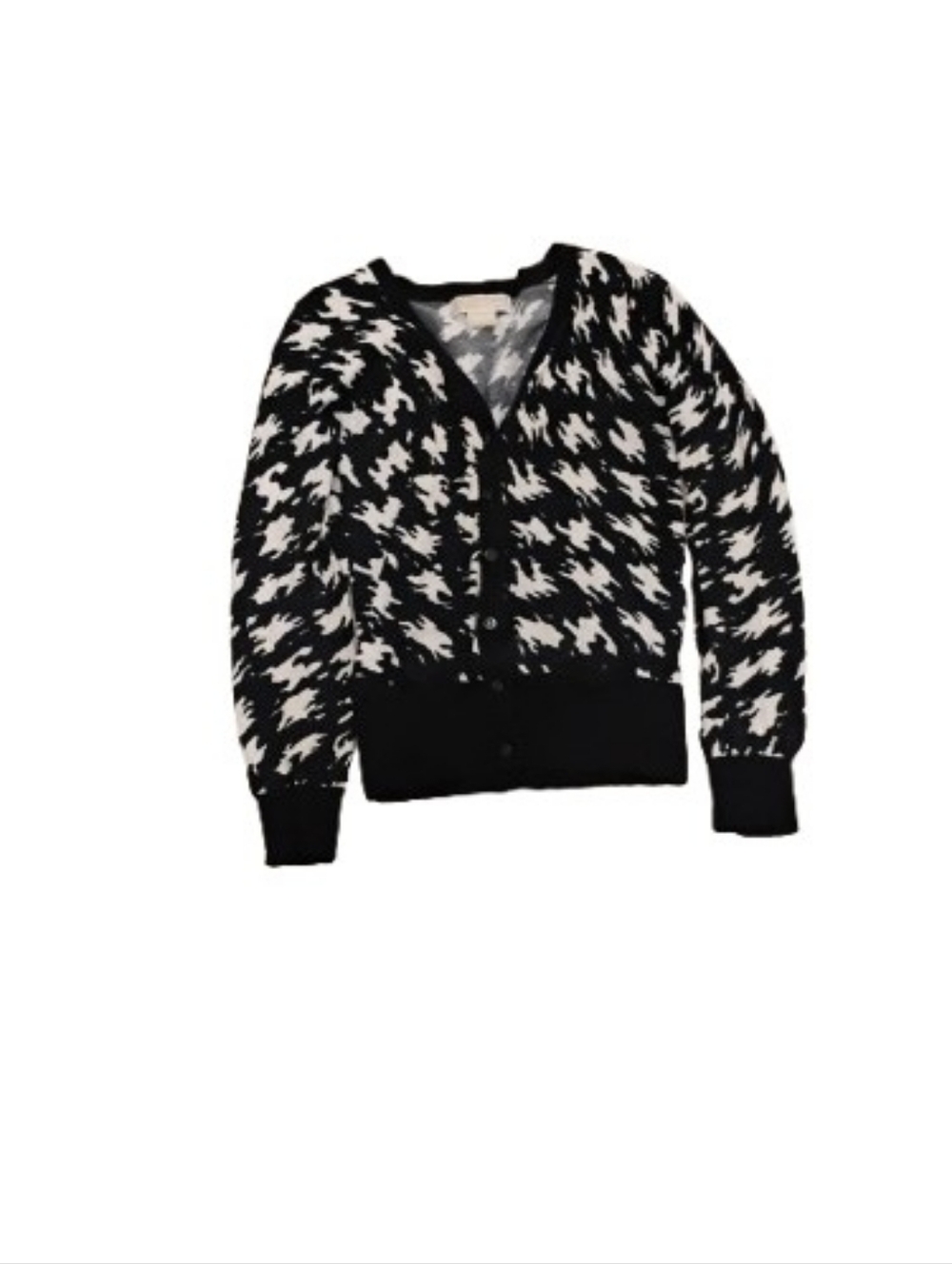 Michael Kors Houndstooth Buttoned Cardigan Sweater Sz XS